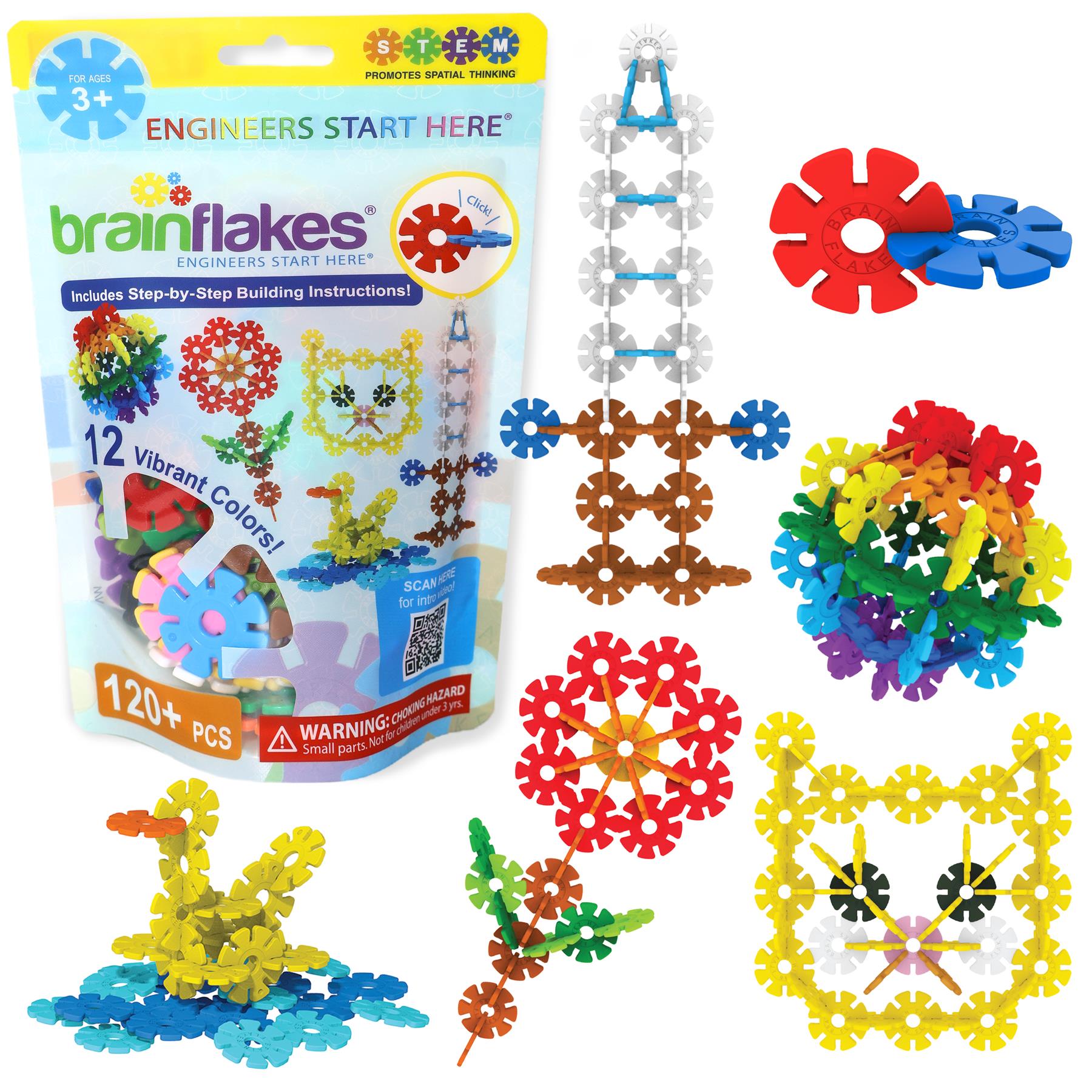 Brain Flakes Starter Set Pouch - 120 Pieces Multicolor