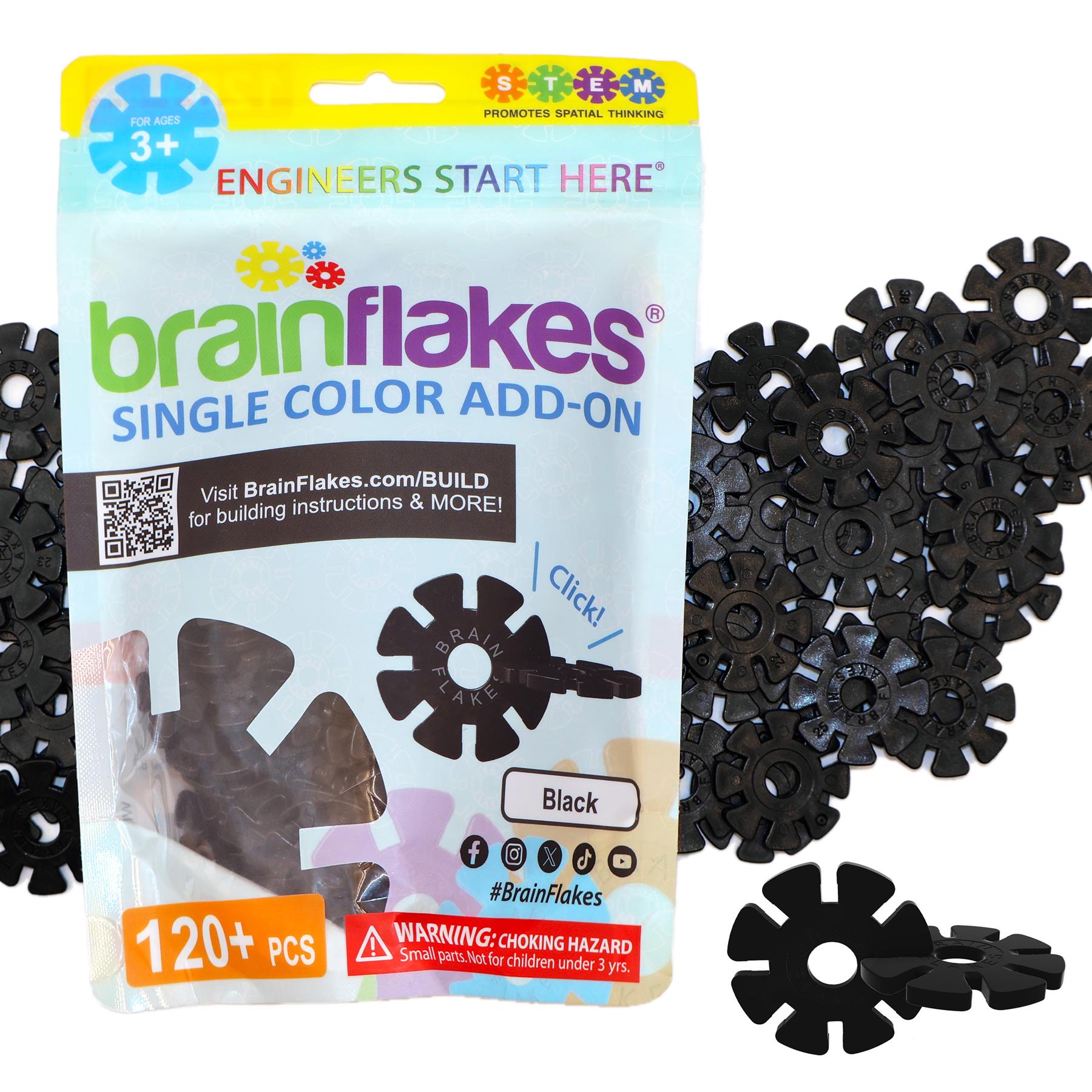 Brain Flakes Single Color Add-on - 120 Pieces - Black
