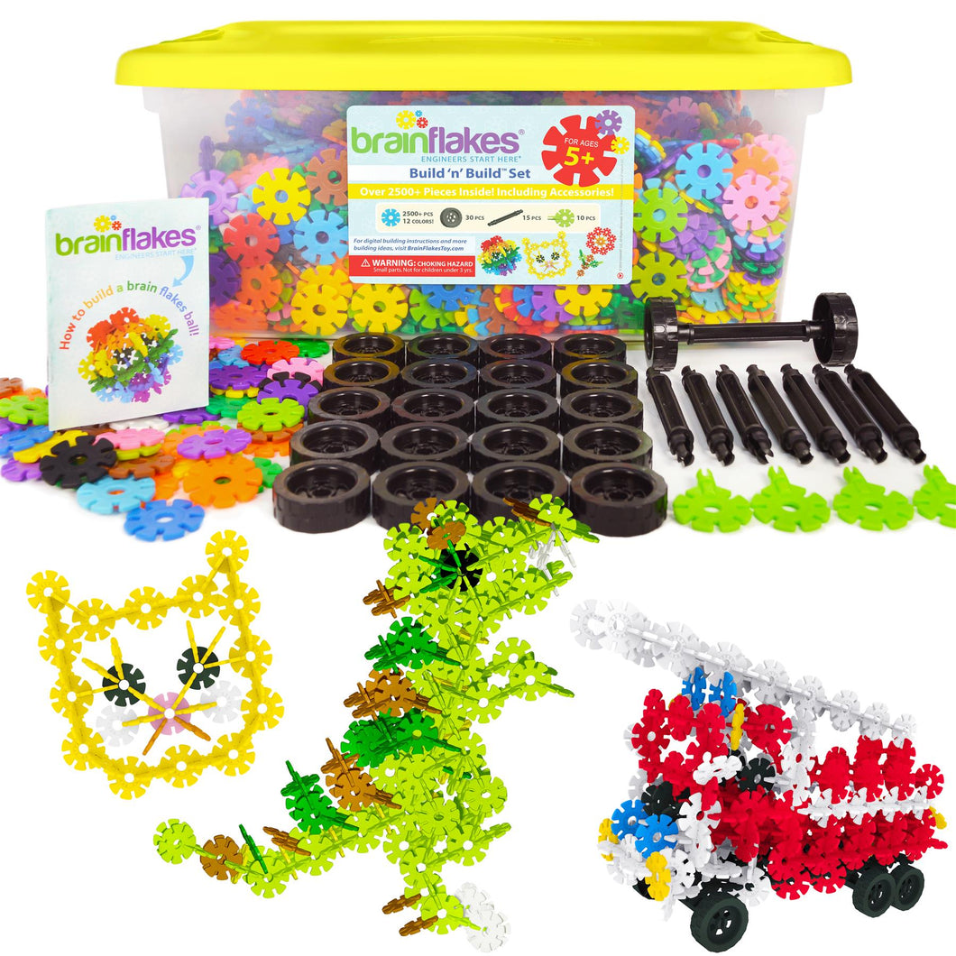 Brain Flakes® 2500pcs Build 'n' Build™ Set with Wheels & Axles