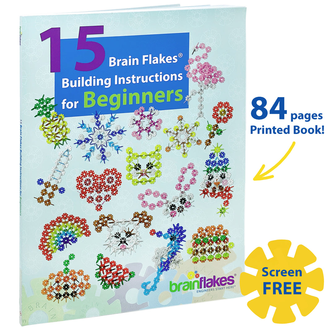 15 in 1 Brain Flakes Building Instructions For Beginners | PRINTED BOOK