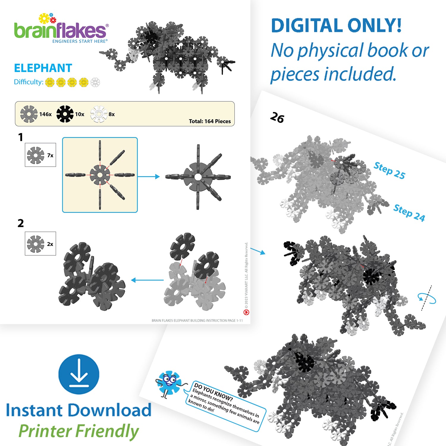 Elephant 164pcs Expert Brain Flakes