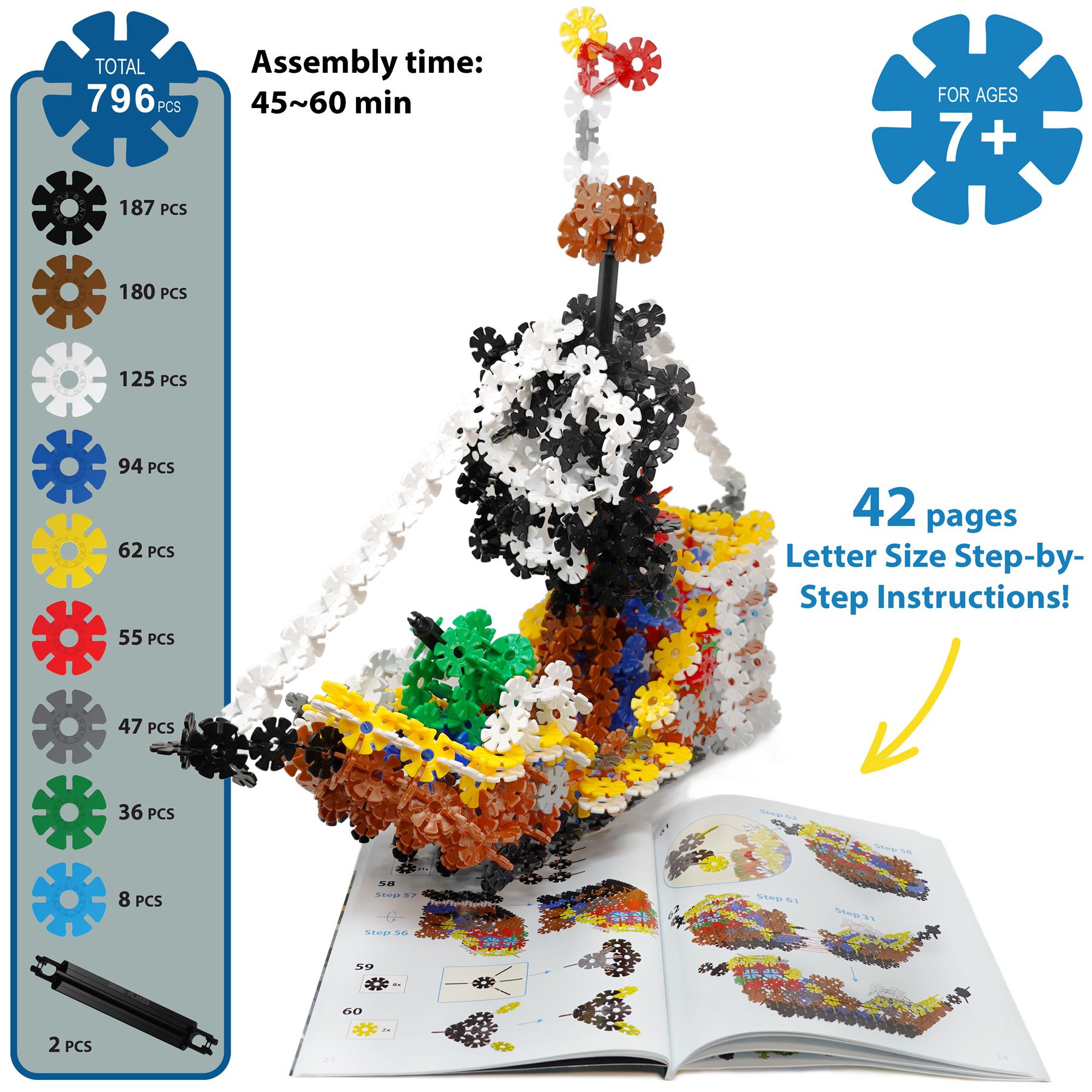 Brain Flakes Pirate Ship Building Set