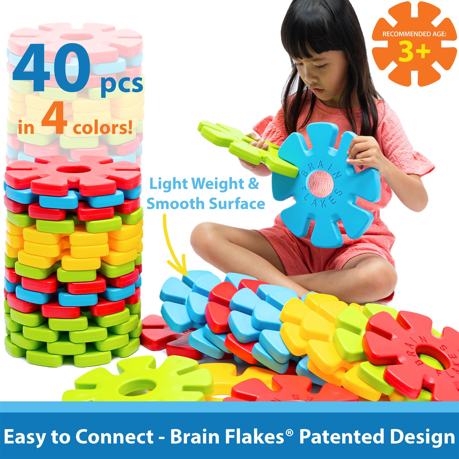 Brain Flakes – Set Di 16 Ruote E 8 Assi – Accessori Per Costruzioni – Giocattolo STEM